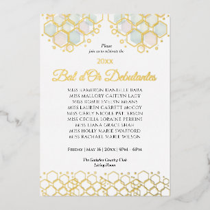 Honeycomb Corporate Elegance Gold Geometric  Foil Holiday Card
