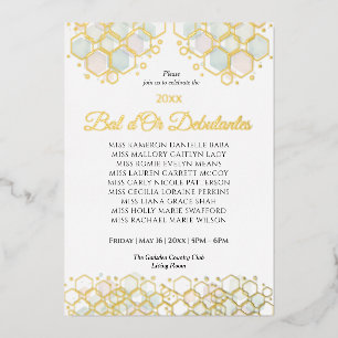 Honeycomb Corporate Elegance Gold Geometric  Foil Holiday Card