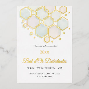 Honeycomb Corporate Elegance Gold Geometric  Foil Holiday Card