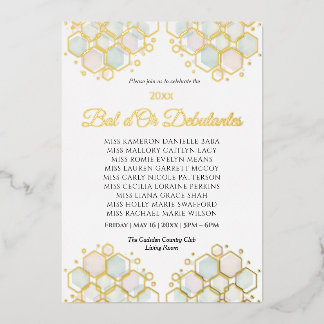 Honeycomb Corporate Elegance Gold Geometric  Foil Holiday Card