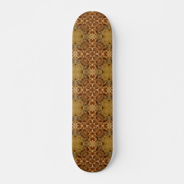 Honeycomb geometric 4 corner flower design skateboard (Front)