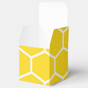 Honeycomb Geometric White Lines Bumblebee Favor Box