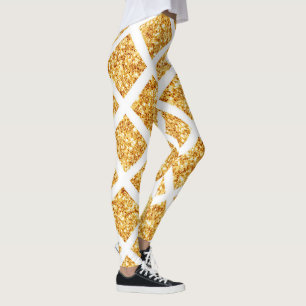 Honeycomb Gold Glitter Boho Popular Collection Leggings