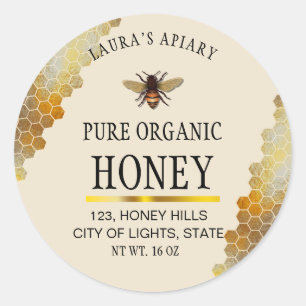 Honeycomb Gold  Honey Bee Apiary Product Label