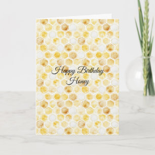 Honeycomb Gold Yellow Birthday Card