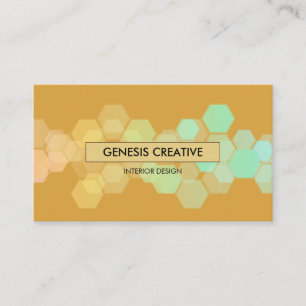 Honeycomb Gradient Amber Gold Designer Business Card