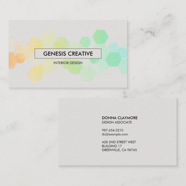 Honeycomb Gradient Platinum Business Card (Front/Back)