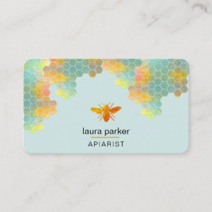 Honeycomb Honey Bee Apirarist Hexagons Beekeeper Business Card