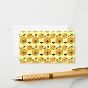 Honeycomb Honey Bees Insect Lover Yellow Beekeeper Enclosure Card
