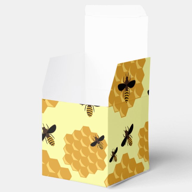 Honeycomb Honey Bees Insect Lover Yellow Beekeeper Favor Box (Opened)