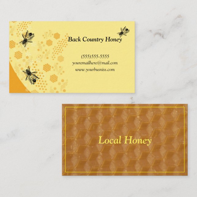 Honeycomb Honeybee Honey Bee Farm Business Card (Front/Back)