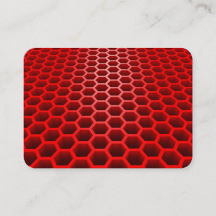 Honeycomb in Perspective Red Business Card