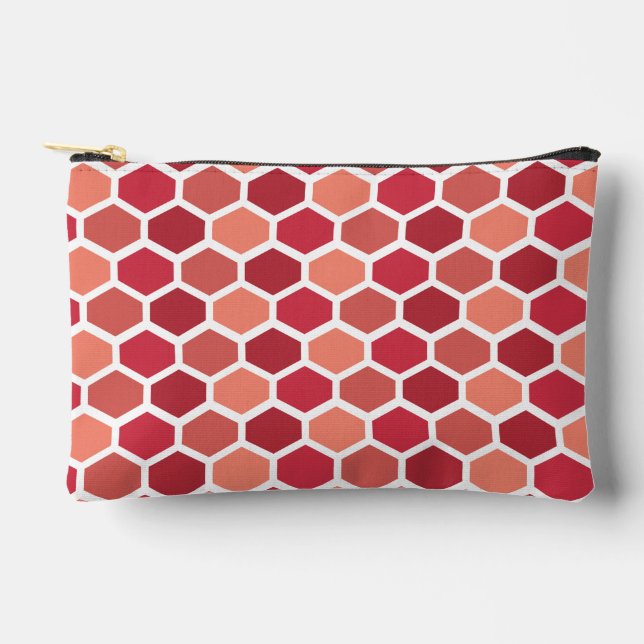 Honeycomb in Reds Accessory Pouch (Front)