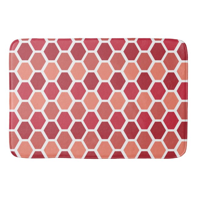 Honeycomb in Reds Bath Mat (Front)