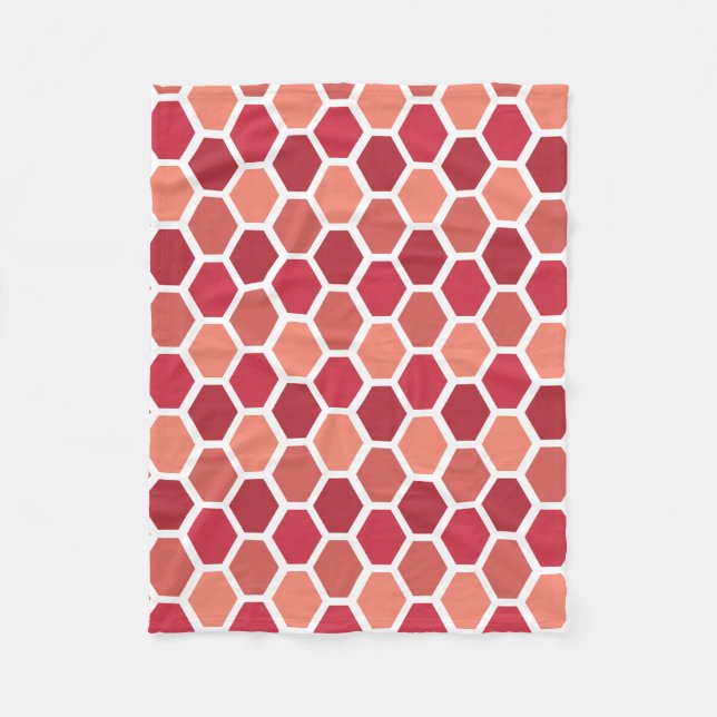 Honeycomb in Reds Fleece Blanket (Front)