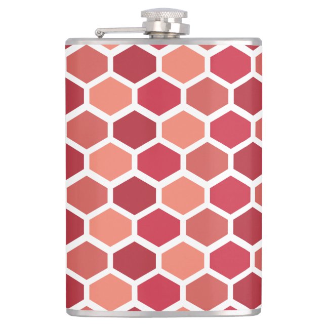 Honeycomb in Reds Hip Flask (Front)