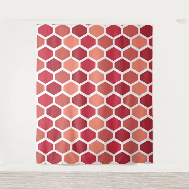 Honeycomb in Reds Tapestry (Front)