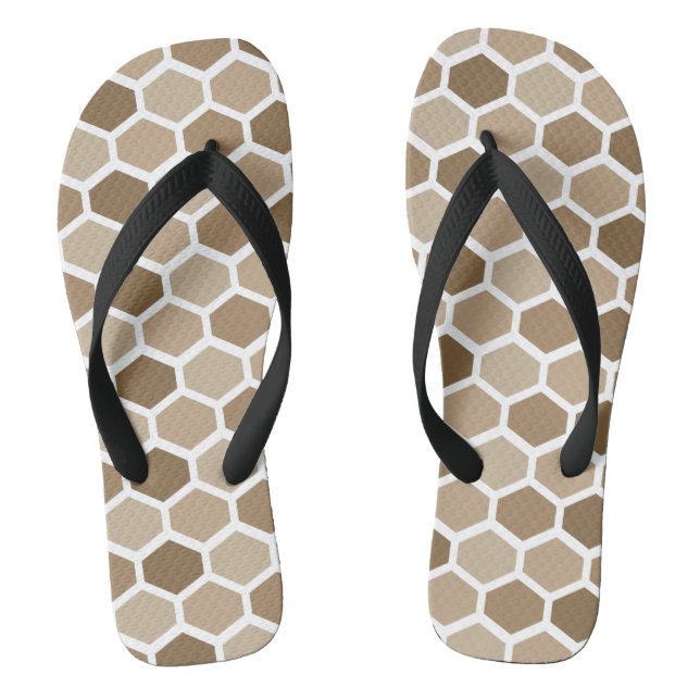 Honeycomb in Sand Flip Flops (Footbed)