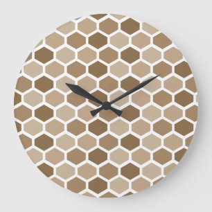 Honeycomb in Sand Large Clock