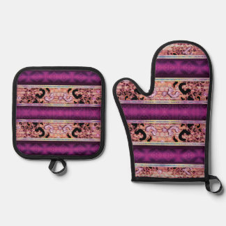 Honeycomb Leopard Print – Bold Farmhouse Oven Mitt Oven Mitt & Pot Holder Set