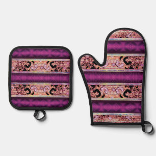Honeycomb Leopard Print – Bold Farmhouse Oven Mitt & Pot Holder Set