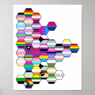 Honeycomb LGBT Pride Flag Poster