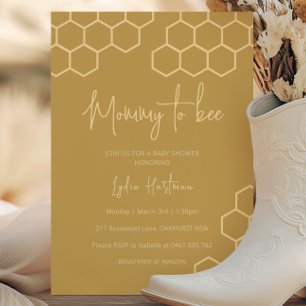 Honeycomb Mommy To Bee Baby Shower Invitation