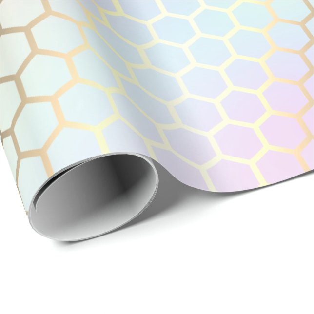 honeycomb pastel colours wrapping paper (Roll Corner)