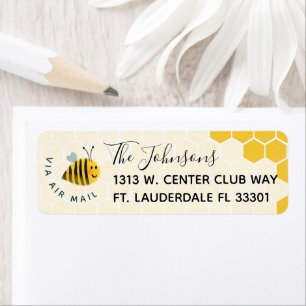Honeycomb Pattern and Air Mail Bee Return Address