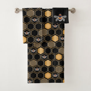 Honeycomb Pattern Bath Towel Set