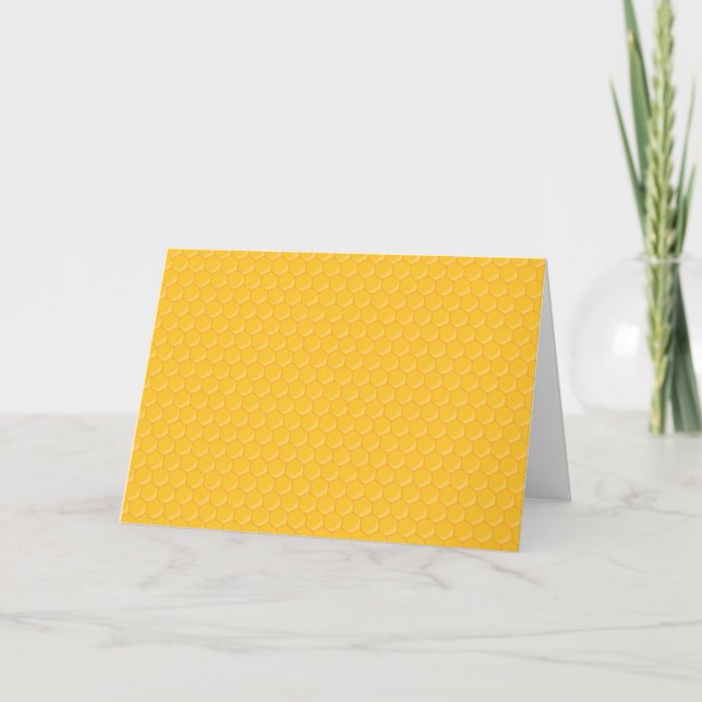 Honeycomb Pattern - Beehive - Yellow Holiday Card (Front)