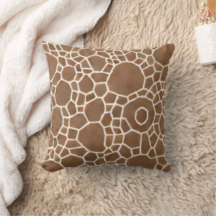 Honeycomb Pattern brown and cream Throw Pillow