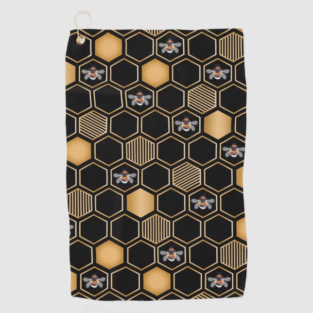 Honeycomb Pattern Golf Towel (Front)