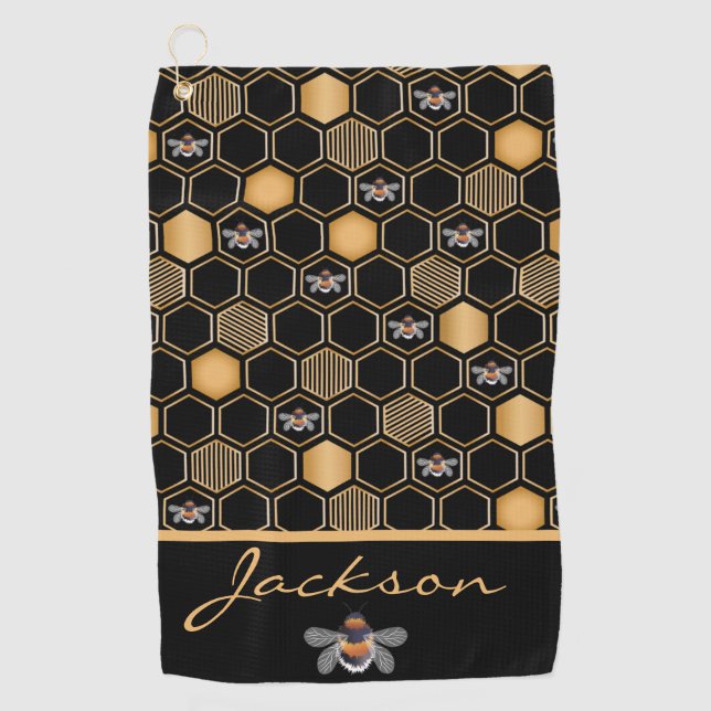 Honeycomb Pattern Golf Towel (Front)