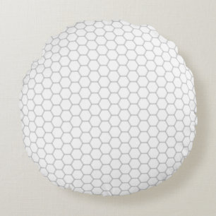 Honeycomb pattern hexagon design round pillow