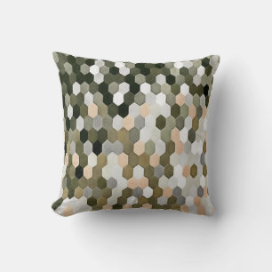 Honeycomb Pattern In Shades Of Grey and Pink Throw Pillow