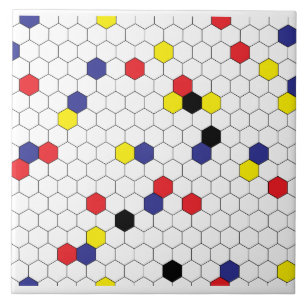 Honeycomb pattern Mondrian Tile