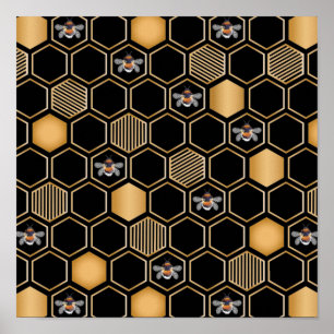 Honeycomb Pattern Poster