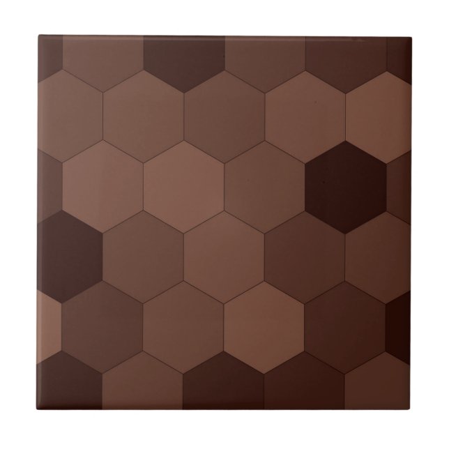 Honeycomb pattern - shades of chocolate brown tile (Front)