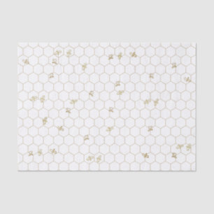 Honeycomb Patterned Tissue Paper with little bees