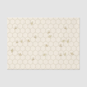 Honeycomb Patterned Tissue Paper with little bees