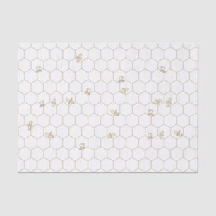 Honeycomb Patterned Tissue Paper with little bees