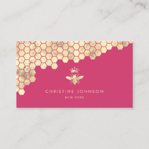 honeycomb queen bee design business card
