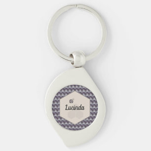 Honeycomb Striped Honeycomb Personalized Keychain