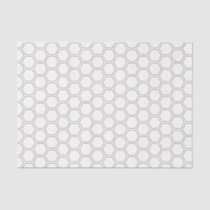 Honeycomb Taupe Neutral Pattern Beekeeper Tissue Paper