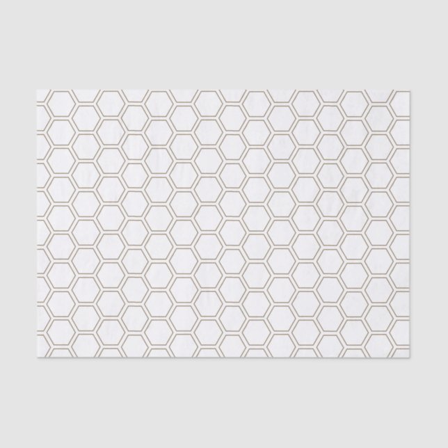 Honeycomb Taupe Neutral Pattern Beekeeper Tissue Paper (Front)