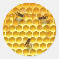 Honeycomb with Honeybees Customizable Round