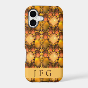 Honeycomb Yellow Fractal Art Monogram