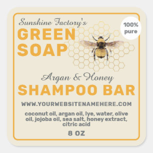 Honeycomb Yellow Shampoo Bar Label