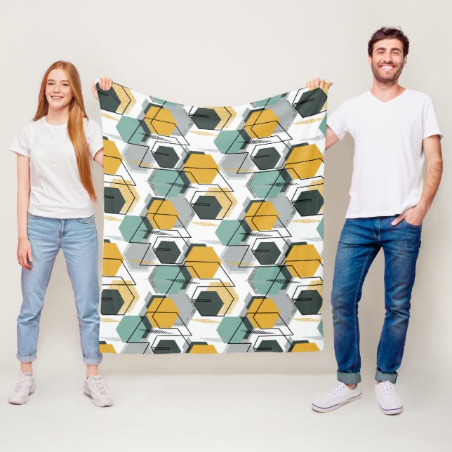 Honeycombs. Abstract geometric pattern.1 Fleece Blanket (In Situ)
